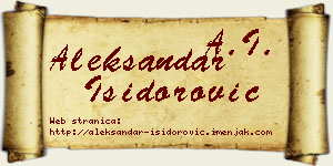 Aleksandar Isidorović vizit kartica